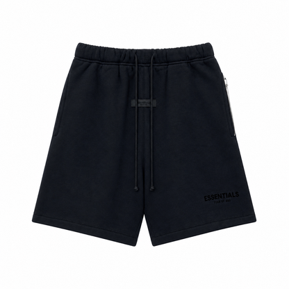 AMBERELLE Flocked Logo Fleece Sweatshorts in black