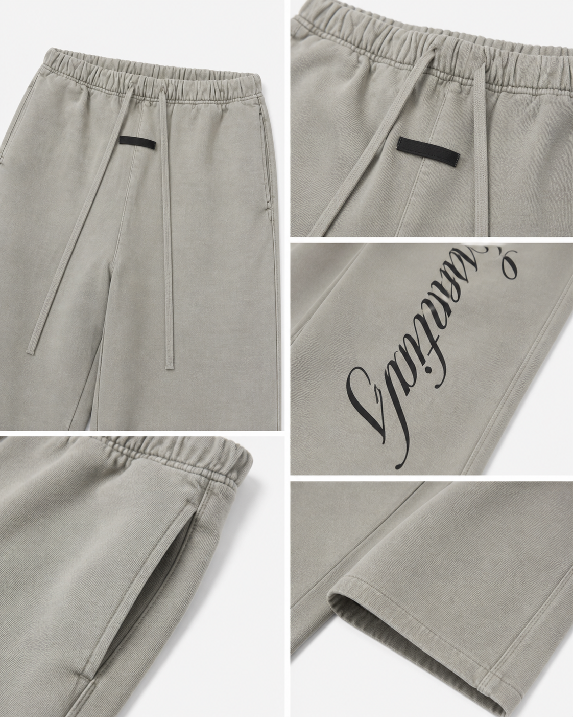 AMBERELLE Heavy Fleece Lounge Sweatpants in light heather grey
