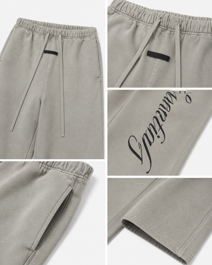 AMBERELLE Heavy Fleece Lounge Sweatpants in light heather grey