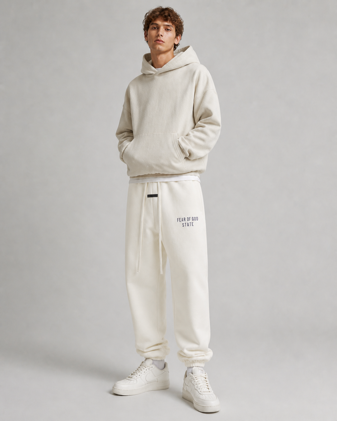 AMBERELLE State Graphic Fleece Jogger Sweatpants in black