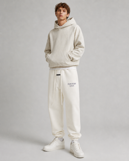 AMBERELLE State Graphic Fleece Jogger Sweatpants in black