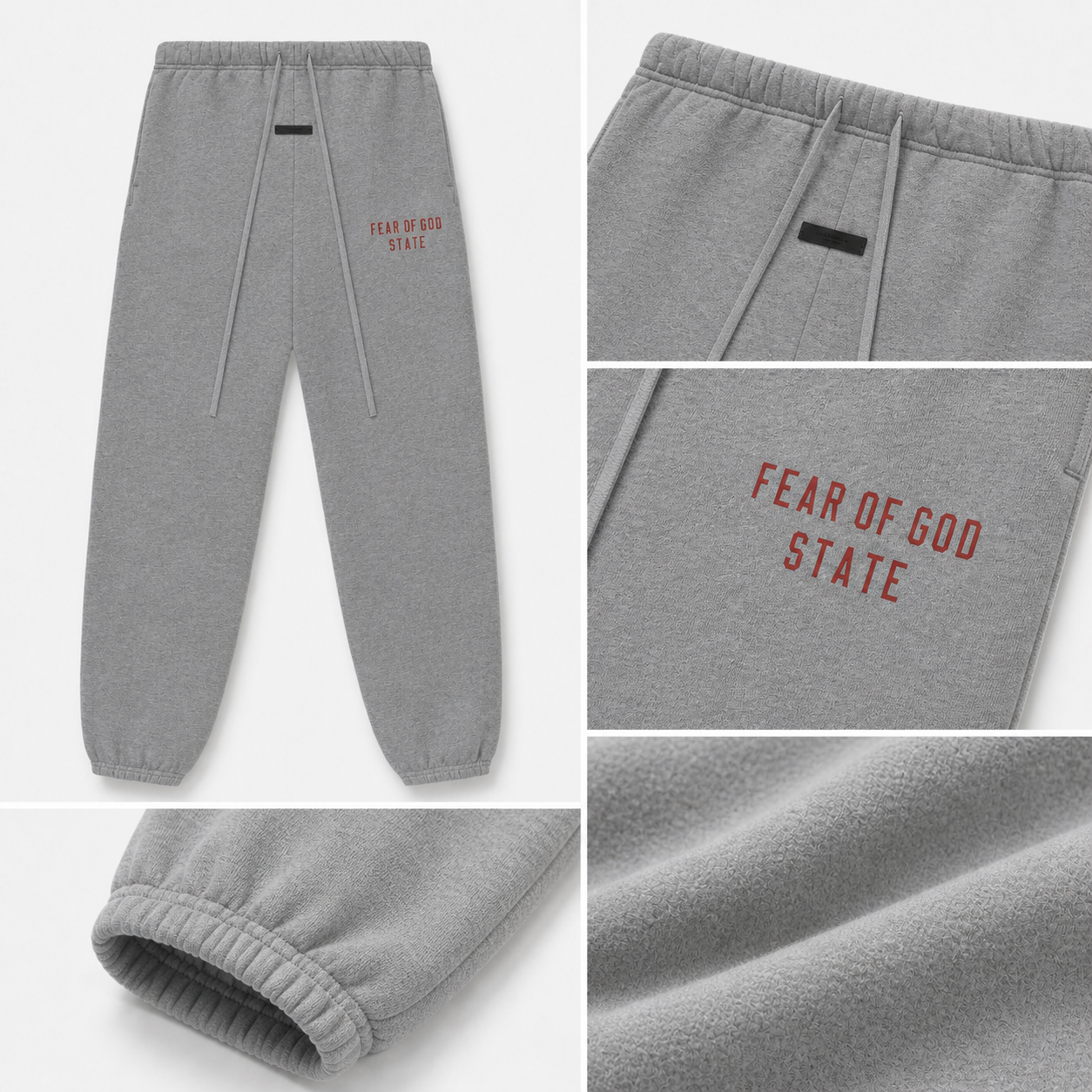 AMBERELLE State Graphic Fleece Jogger Sweatpants in cream