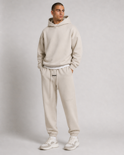 AMBERELLE Vintage Fleece Jogger Sweatpants in dark taupe