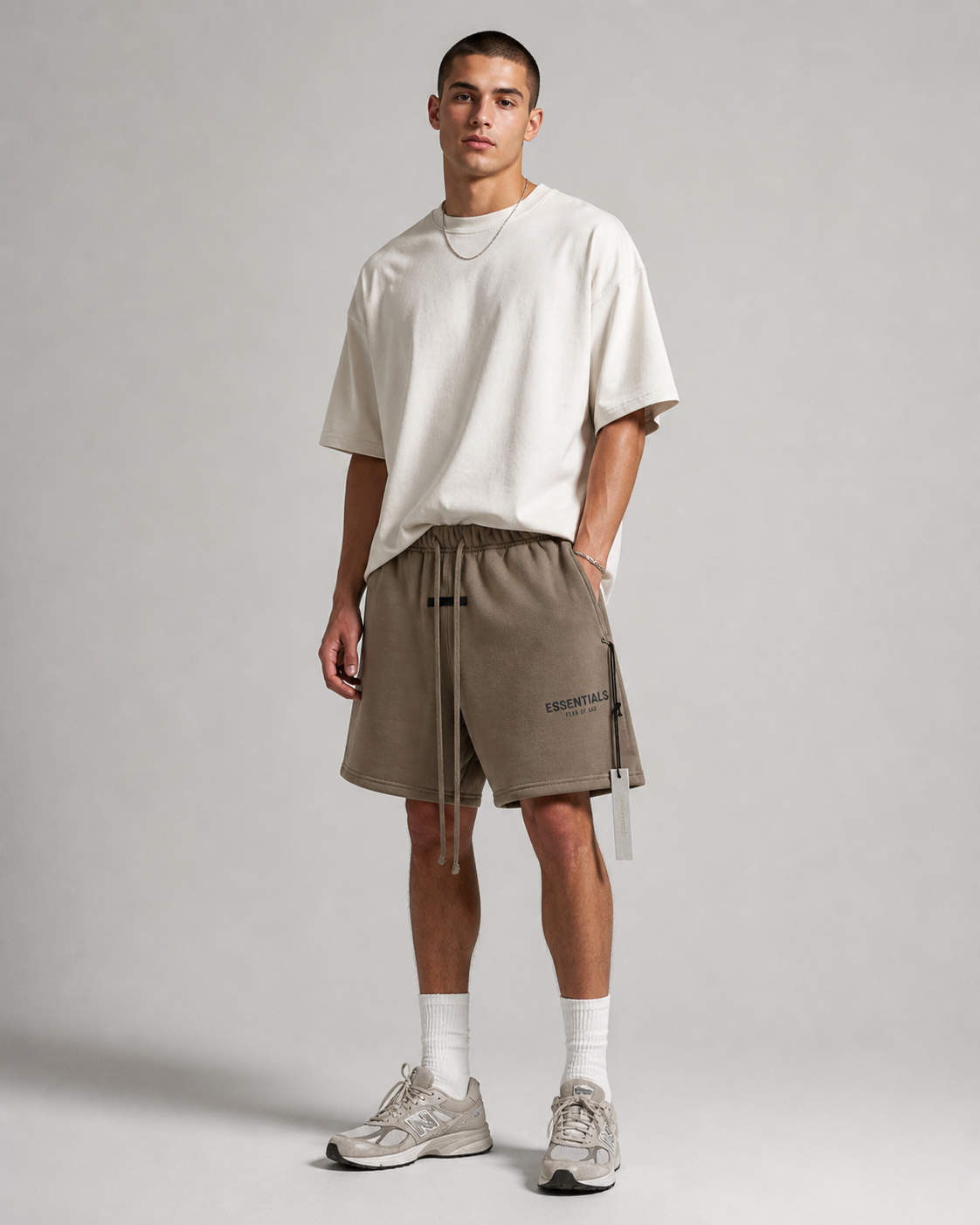 AMBERELLE Buttercream Logo Drawstring Sweatshorts in brown