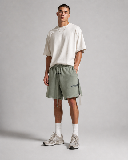 AMBERELLE Buttercream Logo Drawstring Sweatshorts in black