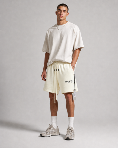 AMBERELLE Buttercream Logo Drawstring Sweatshorts in black