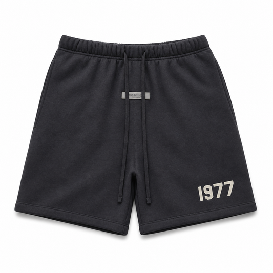 AMBERELLE 1977 Fleece Drawstring Sweatshorts in black