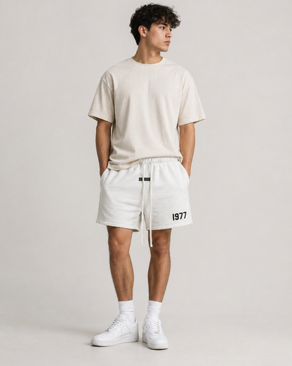 AMBERELLE 1977 Fleece Drawstring Sweatshorts in black