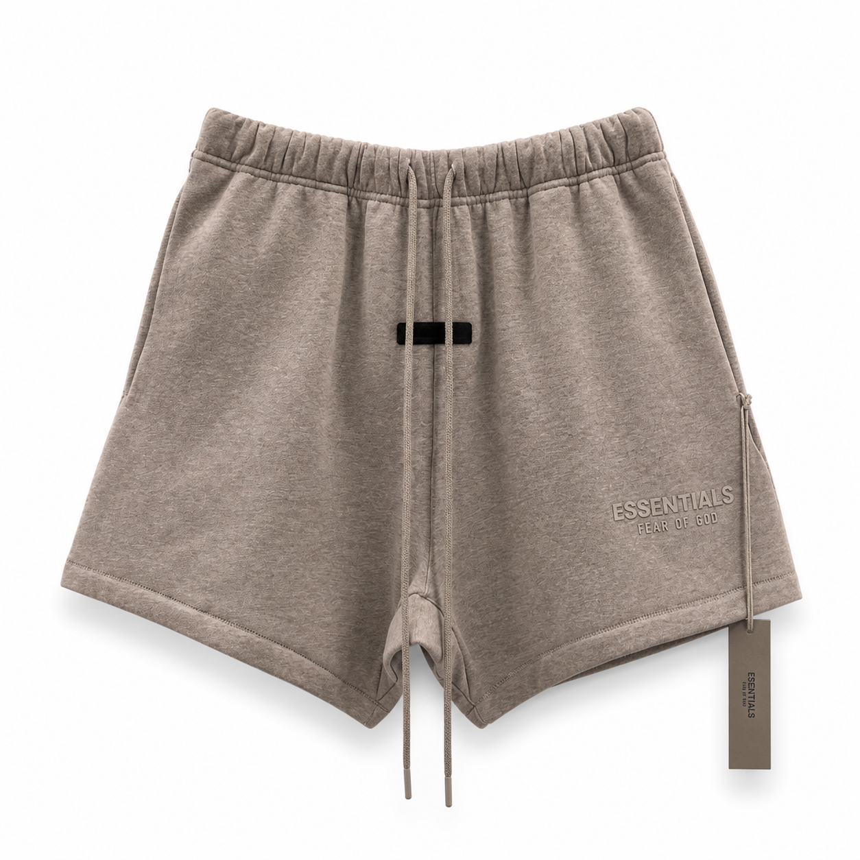AMBERELLE Cloud Plush Logo Sweatshorts in taupe