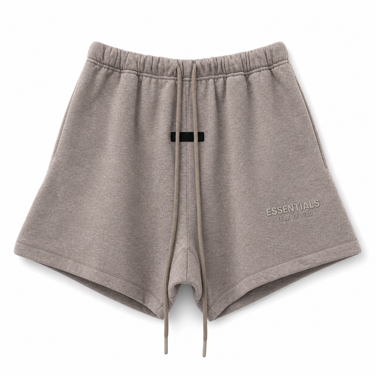 AMBERELLE Cloud Plush Logo Sweatshorts in taupe