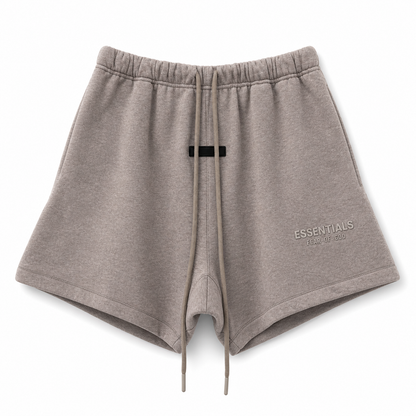 AMBERELLE Cloud Plush Logo Sweatshorts in taupe