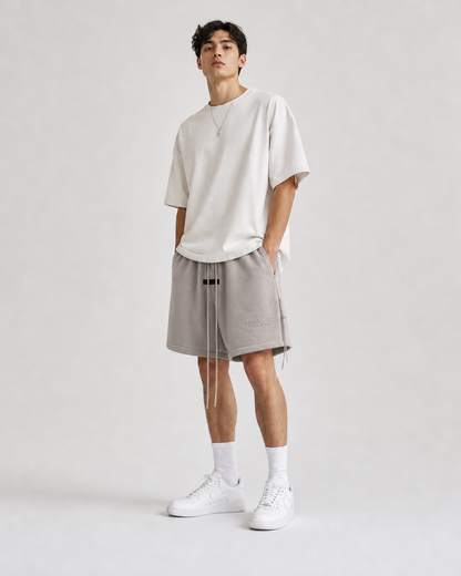 AMBERELLE Cloud Plush Logo Sweatshorts in black