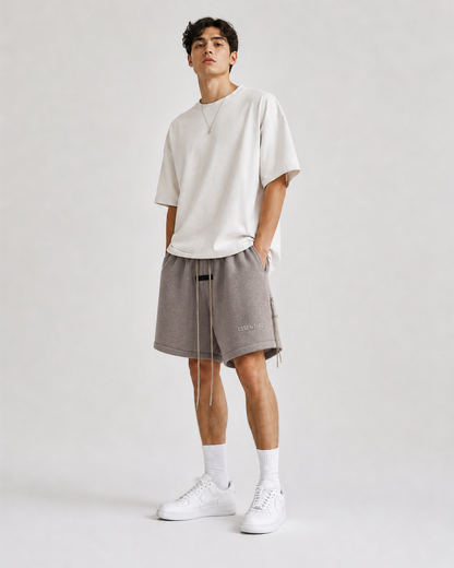 AMBERELLE Cloud Plush Logo Sweatshorts in black