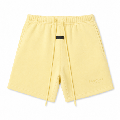 AMBERELLE Double Logo Fleece Drawstring Sweatshorts in orange