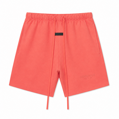 AMBERELLE Double Logo Fleece Drawstring Sweatshorts in orange