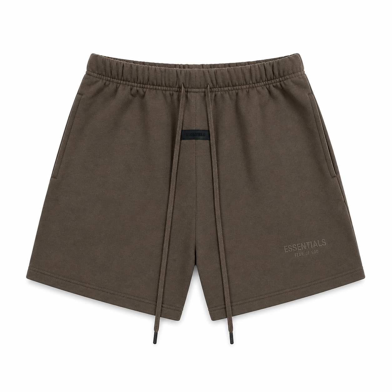 AMBERELLE Double Logo Fleece Drawstring Sweatshorts in yellow