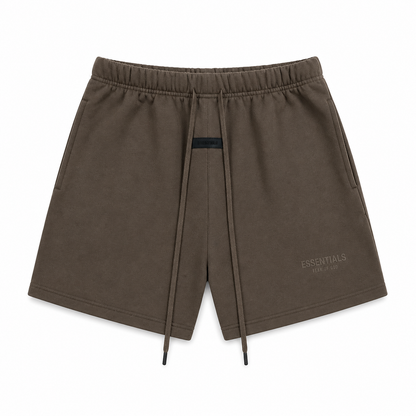 AMBERELLE Double Logo Fleece Drawstring Sweatshorts in yellow