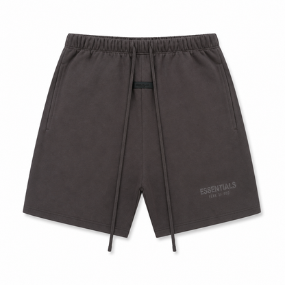 AMBERELLE Double Logo Fleece Drawstring Sweatshorts in yellow