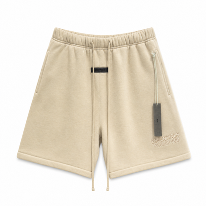 AMBERELLE Silicone Logo Fleece Sweatshorts in light heather grey