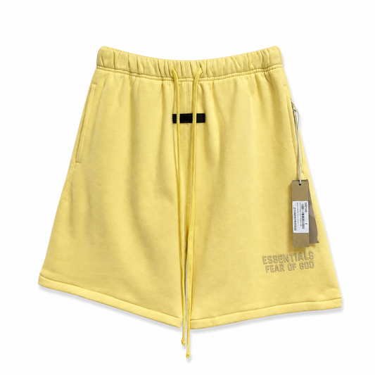 AMBERELLE Silicone Logo Fleece Sweatshorts in yellow