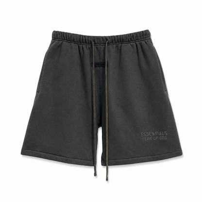 AMBERELLE Silicone Logo Fleece Sweatshorts in light heather grey