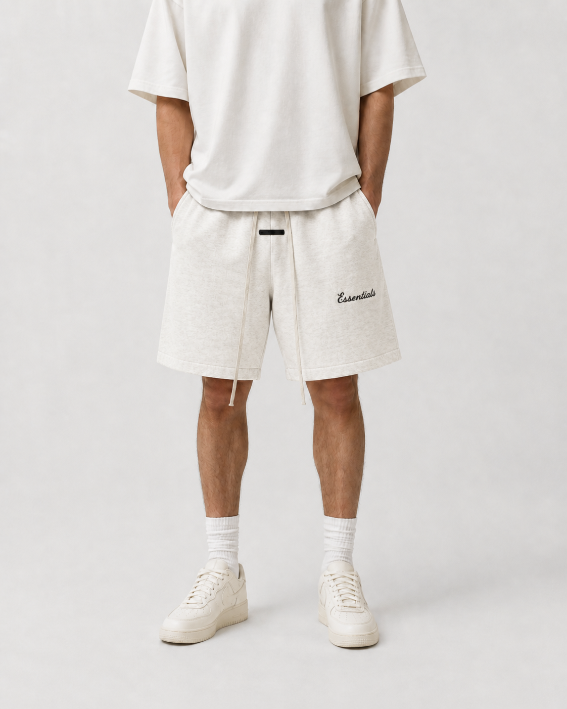 AMBERELLE Faded Logo Fleece Sweatshorts in black