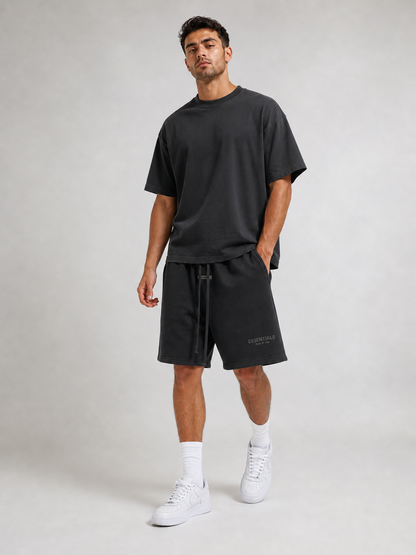 AMBERELLE Relaxed Fleece Sweatshorts in cream