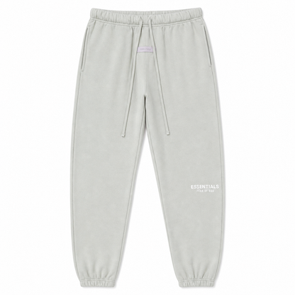AMBERELLE Core Logo Fleece Joggers in light heather grey
