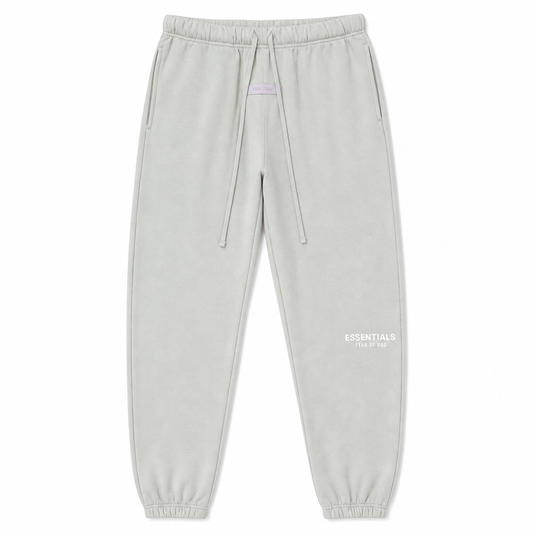 AMBERELLE Core Logo Fleece Joggers in light heather grey