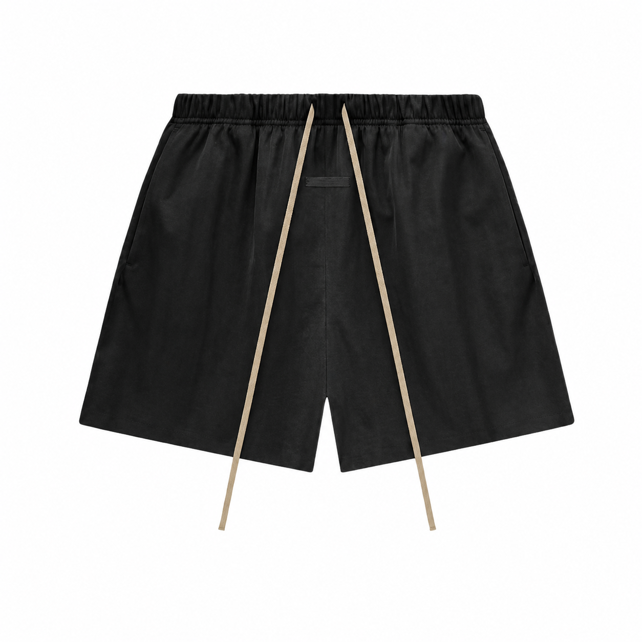 AMBERELLE Nylon-Style Drawstring Shorts in black