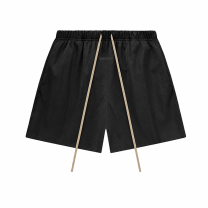 AMBERELLE Nylon-Style Drawstring Shorts in black