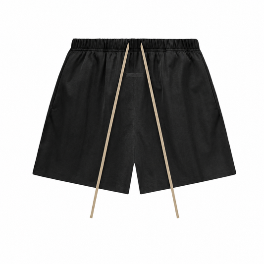 AMBERELLE Nylon-Style Drawstring Shorts in black