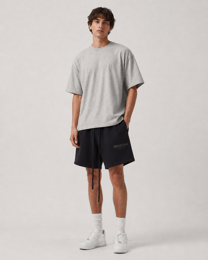 AMBERELLE Multi-Color Logo Fleece Sweatshorts in black