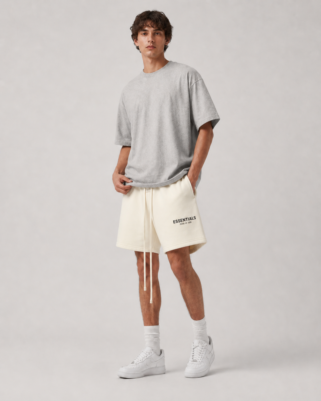 AMBERELLE Multi-Color Logo Fleece Sweatshorts in white