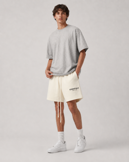 AMBERELLE Multi-Color Logo Fleece Sweatshorts in white
