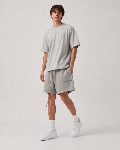 AMBERELLE Multi-Color Logo Fleece Sweatshorts in cream