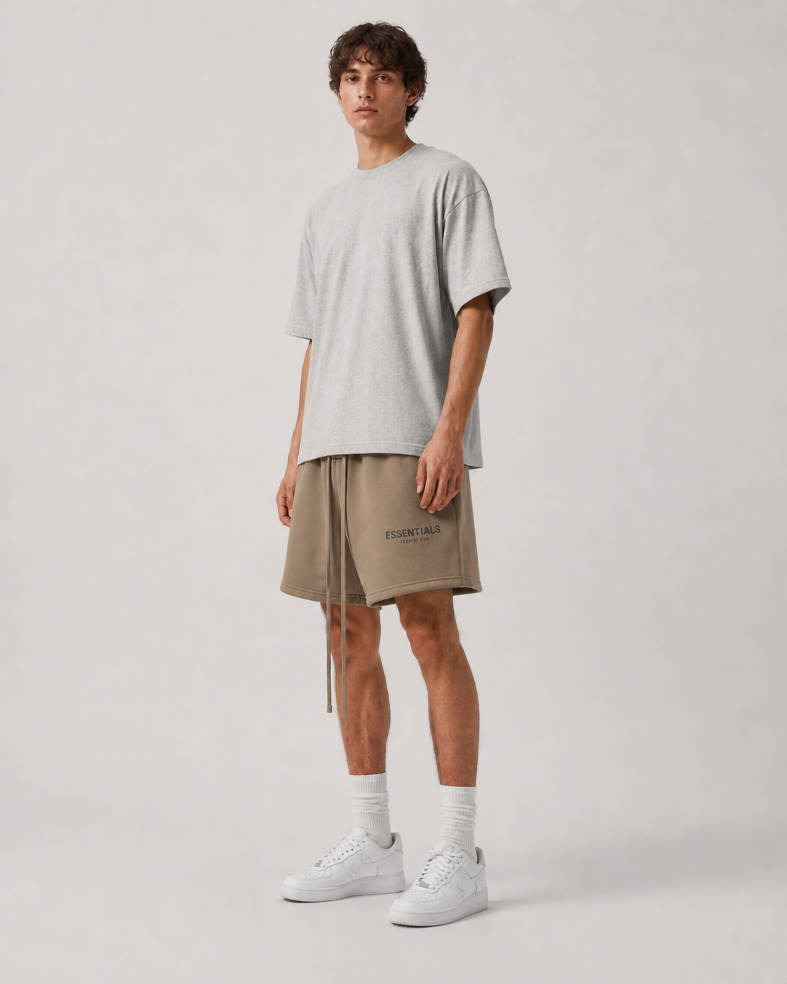 AMBERELLE Multi-Color Logo Fleece Sweatshorts in white