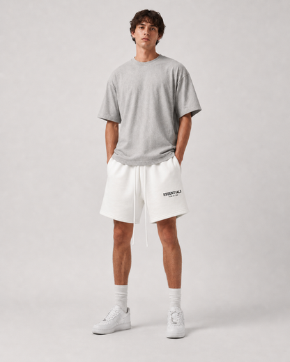 AMBERELLE Multi-Color Logo Fleece Sweatshorts in black