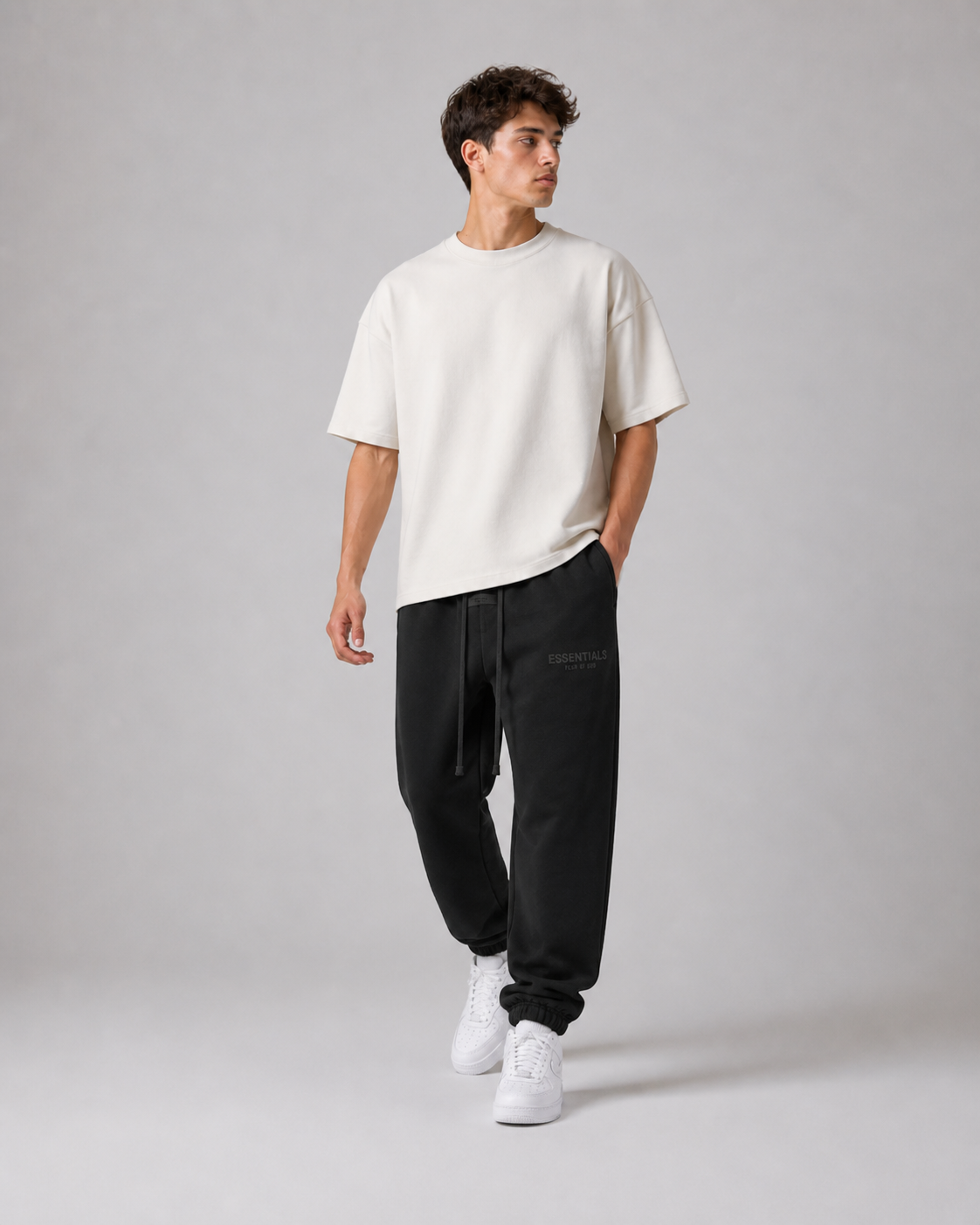 AMBERELLE Multi-Color Fleece Joggers in black