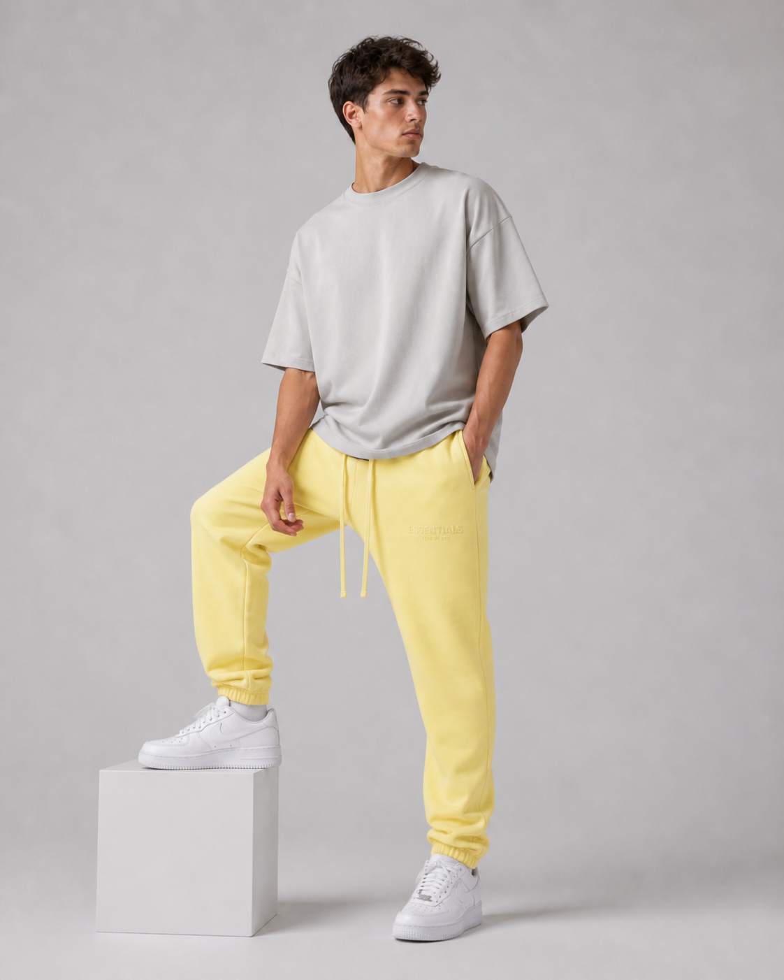 AMBERELLE Multi-Color Fleece Joggers in black