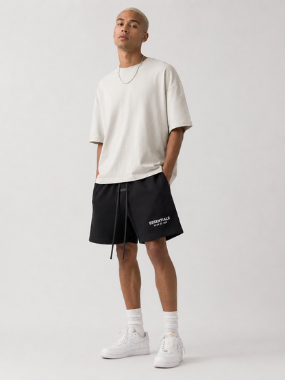 AMBERELLE Classic Logo Fleece Sweatshorts in black