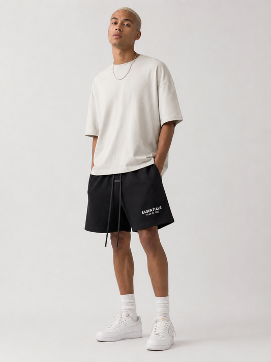 AMBERELLE Classic Logo Fleece Sweatshorts in black