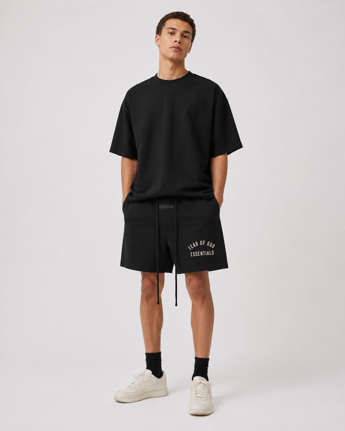AMBERELLE Campus Micro Logo Sweatshorts in black