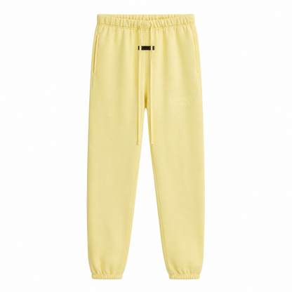 AMBERELLE Double Bar Fleece Joggers in cream