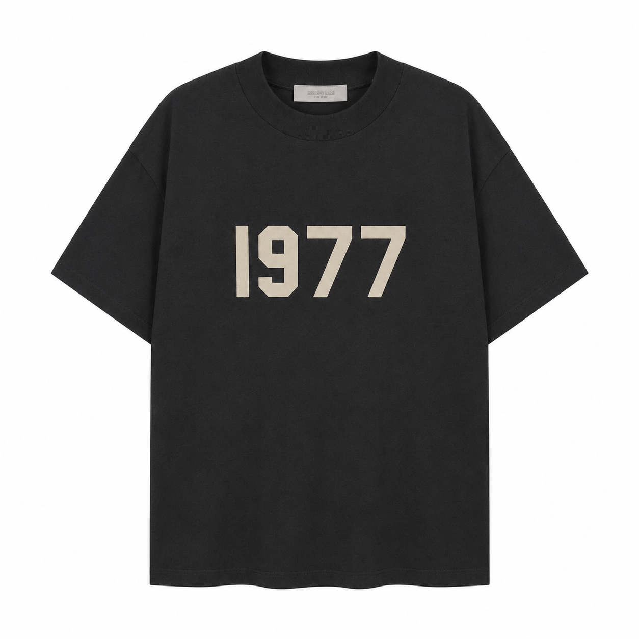 AMBERELLE 1977 Flocked Print Oversized T-Shirt in beige