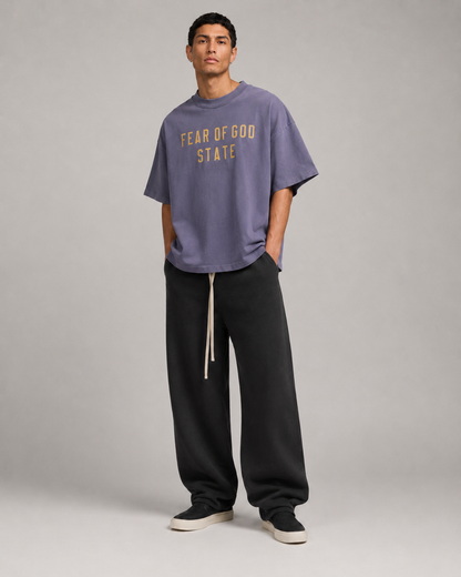 AMBERELLE State Letter Graphic Oversized T-Shirt in yellow