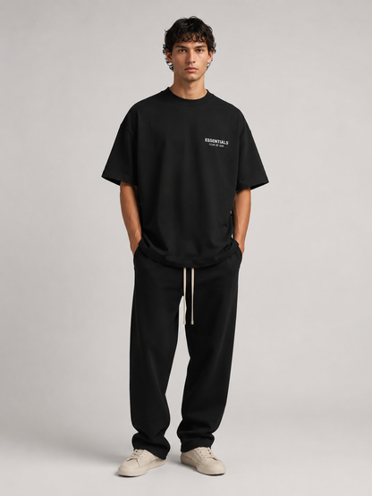 AMBERELLE Holiday Back Logo Short Sleeve Tee in black