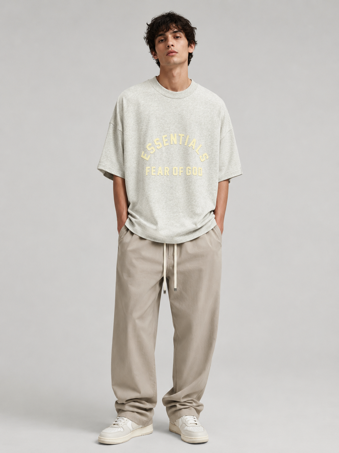 AMBERELLE Arc Logo Flocked Short Sleeve Tee in black