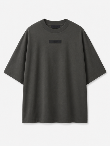 AMBERELLE Silicone Patch Short Sleeve Tee in black