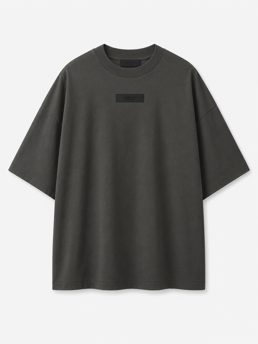 AMBERELLE Silicone Patch Short Sleeve Tee in black